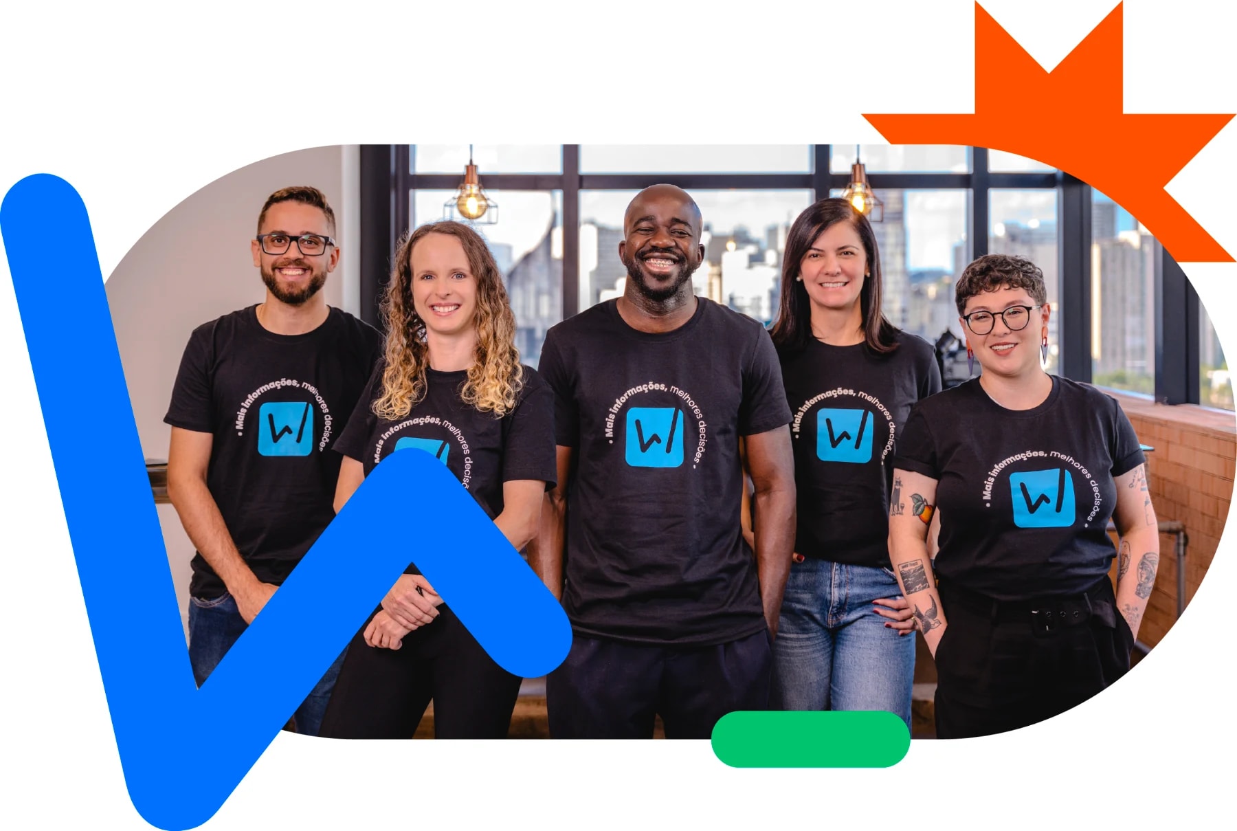 Sócios da Wellbe com os grafismos da marca